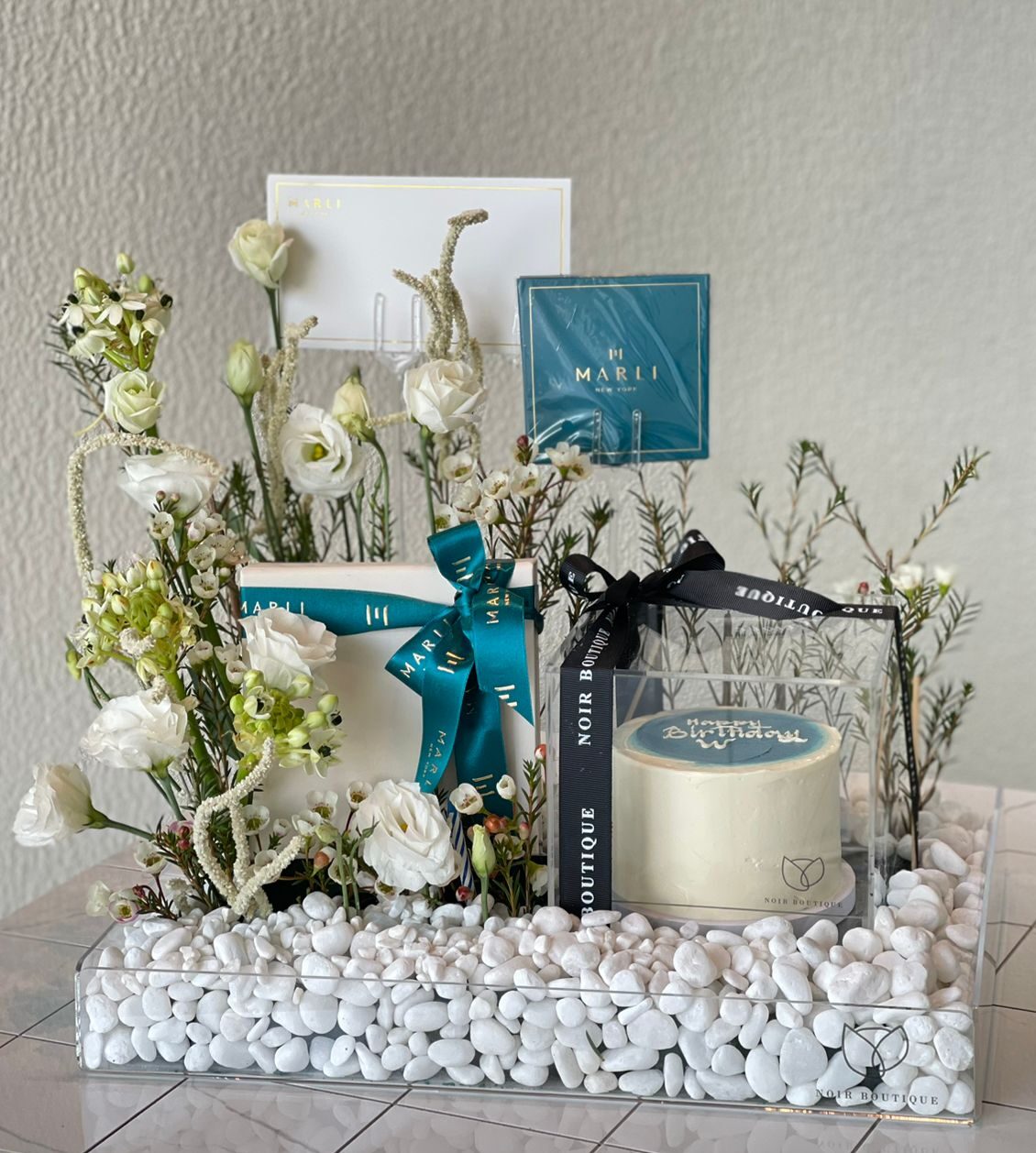 Blue Cake Arrangement
