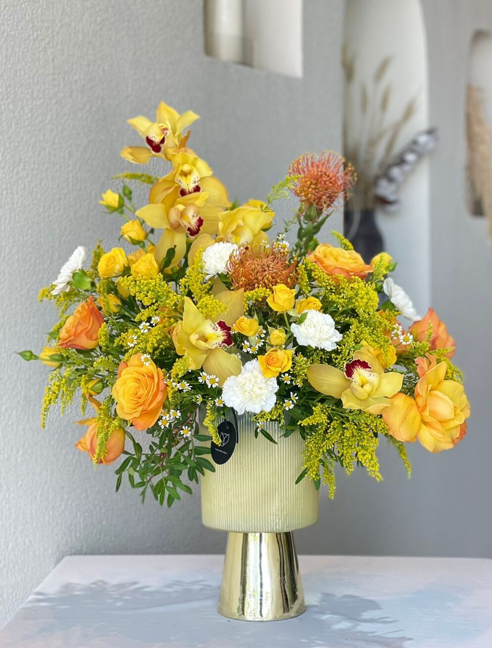 Cymbidium Orange with Orange Flowers