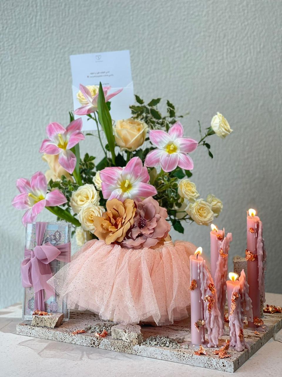 Money with Pink Flowers