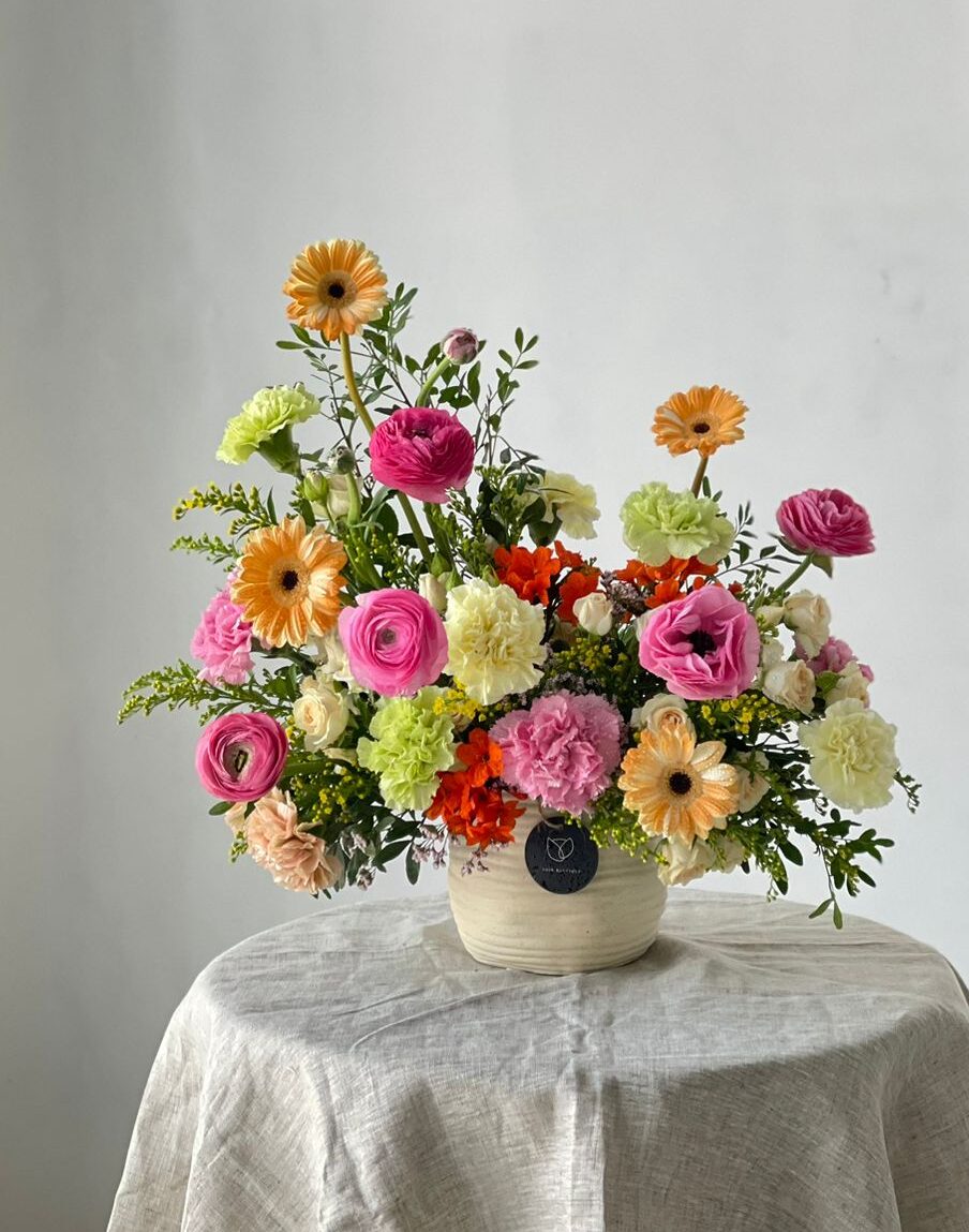 Ranunculus Pink with Colorful Flowers