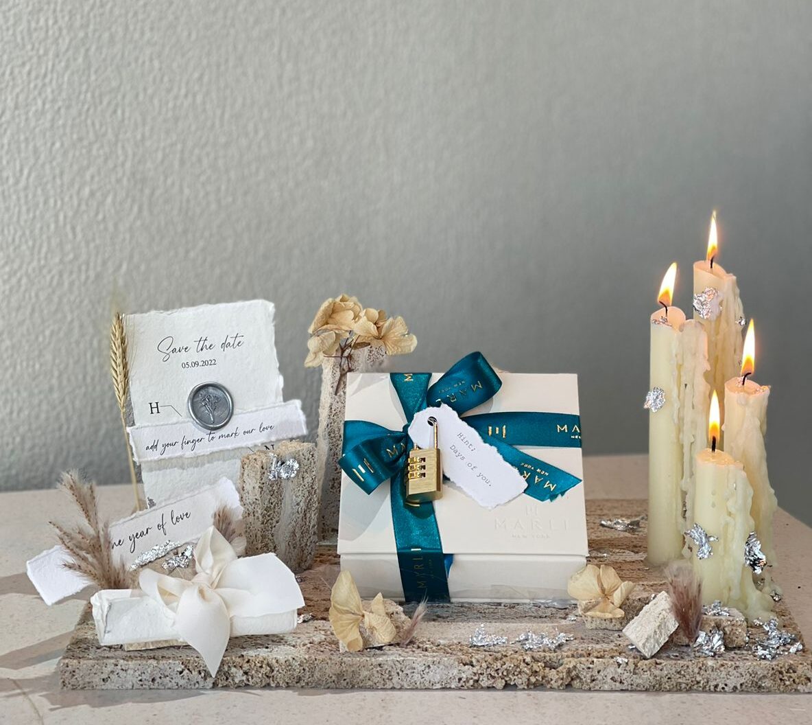White Candle Arrangement