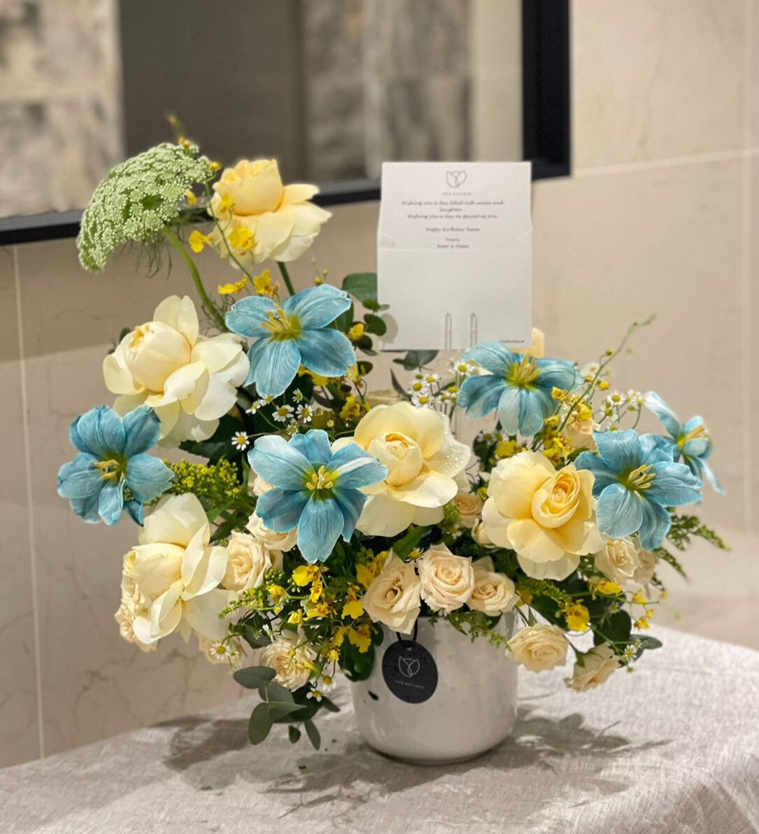 Yellow and Blue Flowers